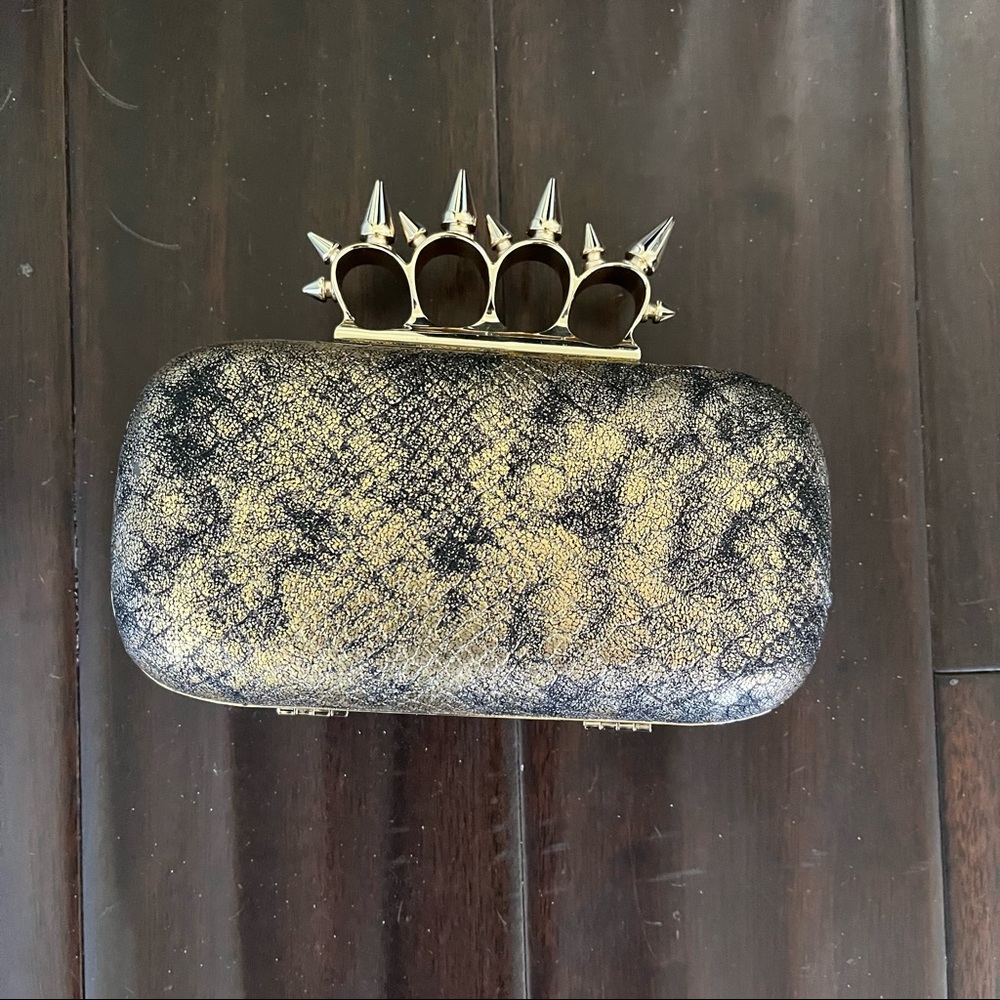 McQueen Style Spike Knuckle Clutch with Chain